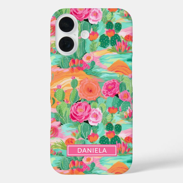 Blooming Desert Cacti Personalized Case-Mate iPhone Case (Back)