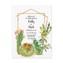 Blooming Desert Cactus Geometric Wedding