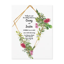 Blooming Desert Succulent Wedding Invite Postcard