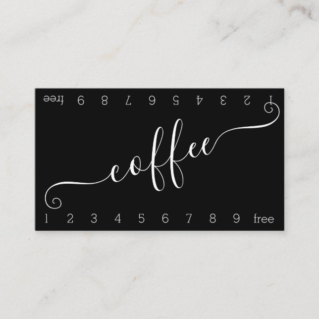 Blooming Double Number Loyalty Coffee Punch-Card Card (Front)