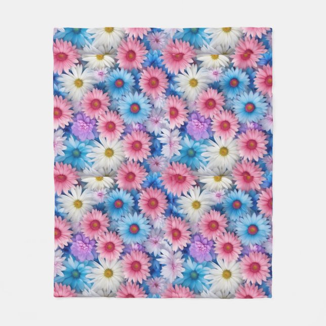 Blooming Dreams: Cosy Floral Fleece Blanket (Front)