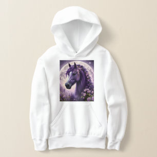 "Blooming Dreams: The Purple Floral Fantasy Horse"