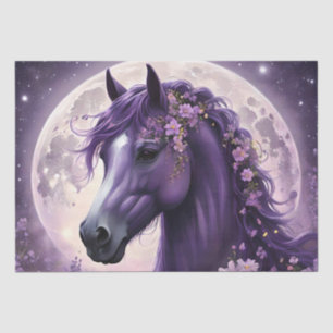 "Blooming Dreams: The Purple Floral Fantasy Horse" Tissue Paper