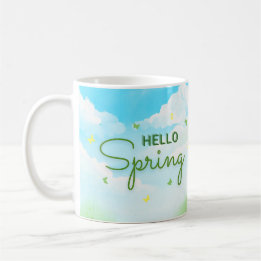 Blooming Easter Cups: Hello Spring Coffee Mug