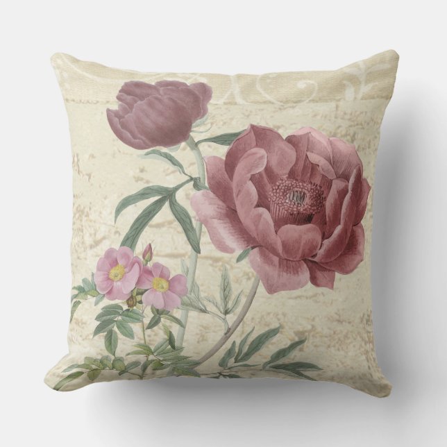 "Blooming Elegance Floral Pillow" Cushion (Front)