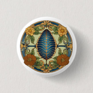 "Blooming Elegance: Floral Print Button" 3 Cm Round Badge