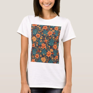 Blooming Elegance: Retro Floral Collection T-Shirt