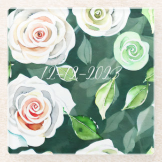 Blooming Elegance: save the date Coaster