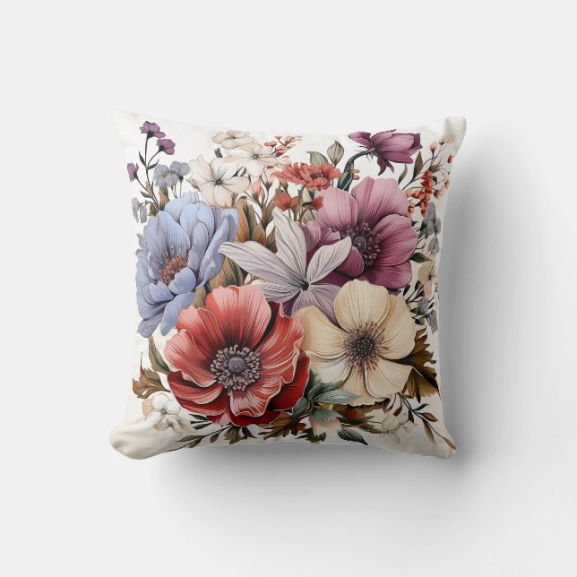 🌼 Blooming Elegance Throw Pillow 🌼 (Front)