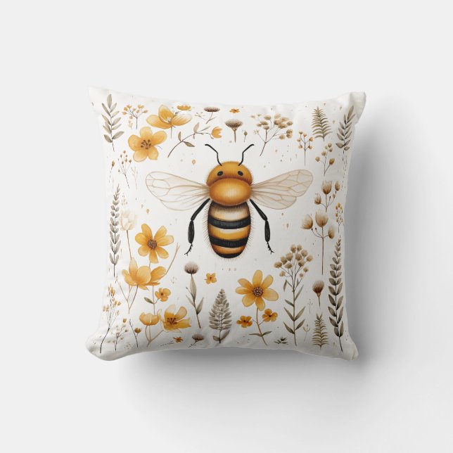 🌼 Blooming Elegance Throw Pillow 🌼 (Front)