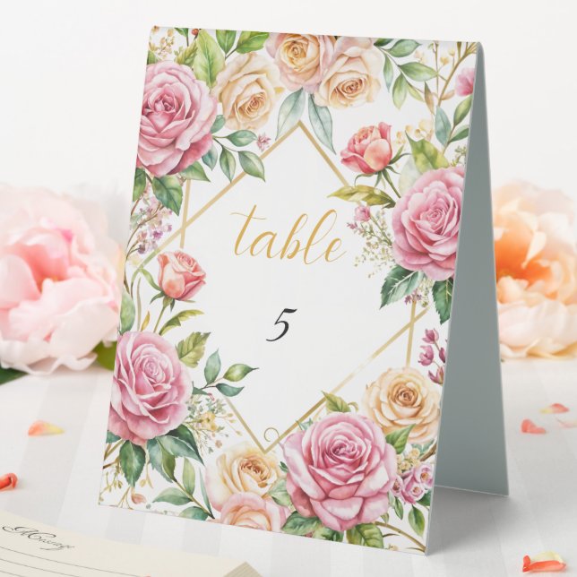 Blooming Elegance Wedding Table Number (In SItu (Wedding))