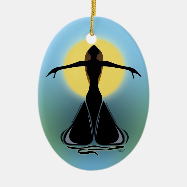 Blooming Female Ceramic Tree Decoration (Front)