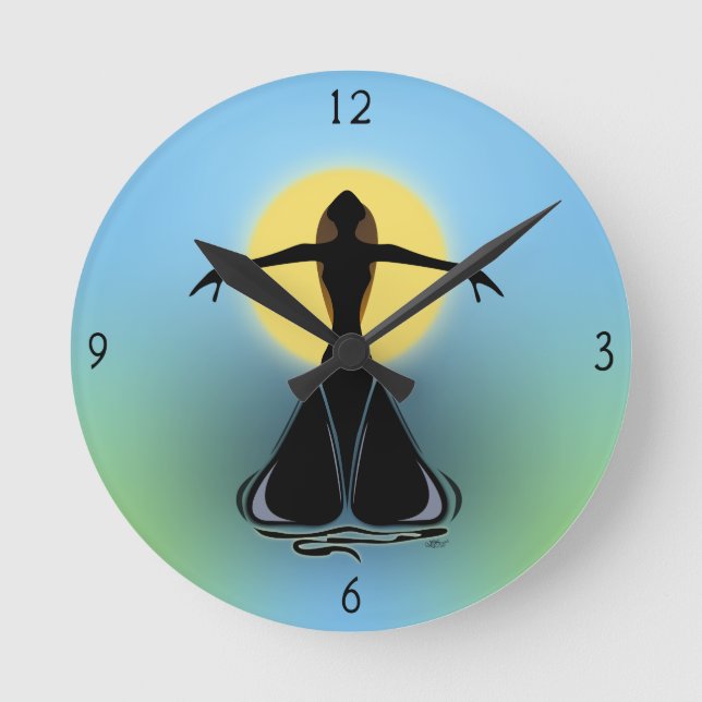 Blooming Female Round Clock (Front)