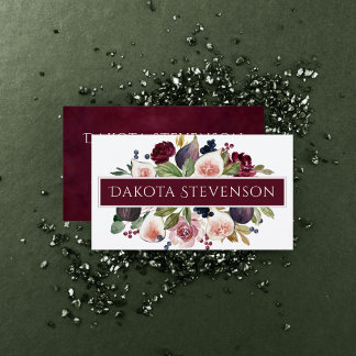 Blooming Figs | Elegant Watercolor Floral Branding Business Card