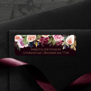 Blooming Figs   Moody Rustic Fruit Elegant Blossom Return Address Label