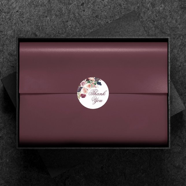 Blooming Figs | Moody Rustic Fruit Thank You Favou Classic Round Sticker (Creator Uploaded)