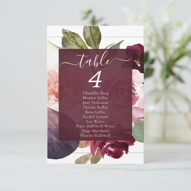 Blooming Figs | Moody Rustic Guest Name Table Card (Standing Front)