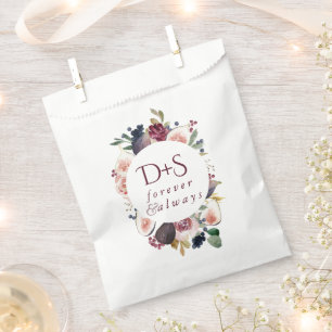 Blooming Figs Moody Rustic Monogram Wreath Favour Bag
