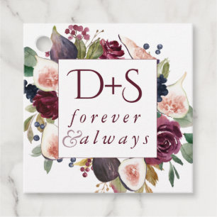 Blooming Figs   Moody Wreath Monogram Thank You Favour Tags