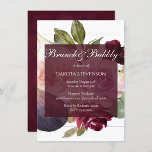 Blooming Figs   Rustic Fruit Blossom Bridal Brunch Invitation