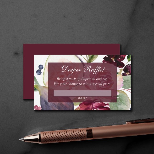 Blooming Figs | Rustic Fruit Blossom Diaper Raffle Enclosure Card (Creator Uploaded)