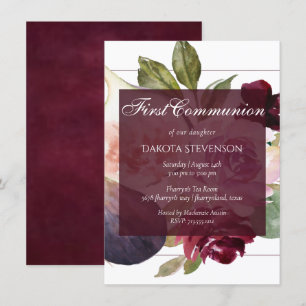 Blooming Figs Rustic Fruit Blossoms Communion Invitation