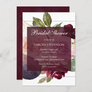Blooming Figs Rustic Fruit Moody Blossoms Shower Invitation