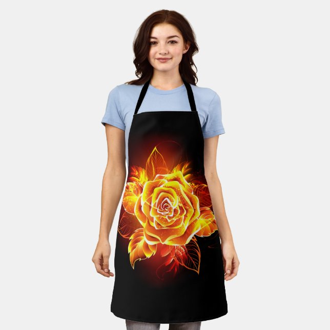 Blooming Fire Rose Apron (Worn)