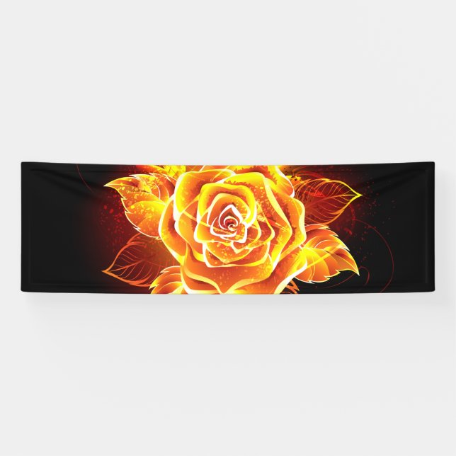 Blooming Fire Rose Banner (Horizontal)