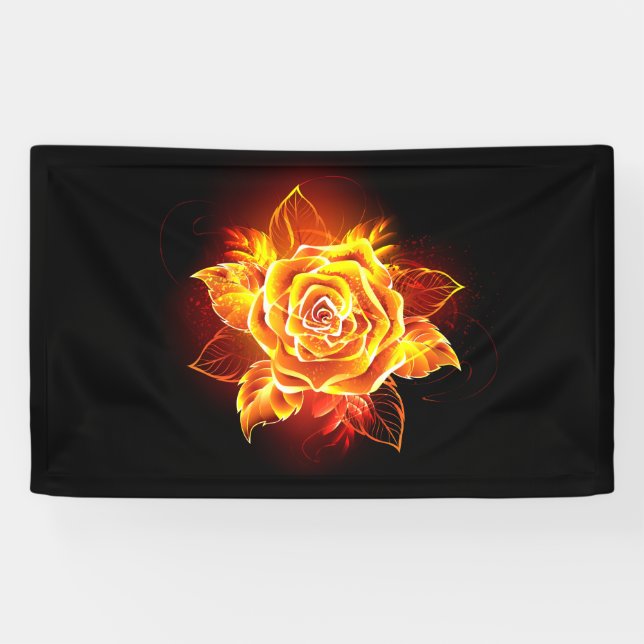 Blooming Fire Rose Banner (Horizontal)