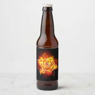 Blooming Fire Rose Beer Bottle Label
