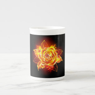 Blooming Fire Rose Bone China Mug