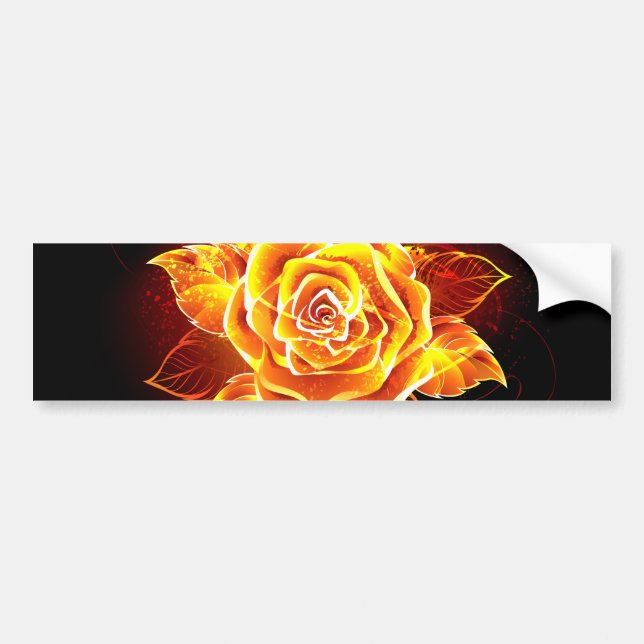 Blooming Fire Rose Bumper Sticker (Front)