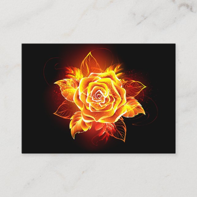 Blooming Fire Rose Business Card (Front)