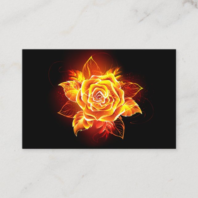 Blooming Fire Rose Business Card (Front)