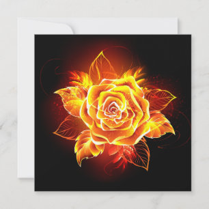 Blooming Fire Rose Card