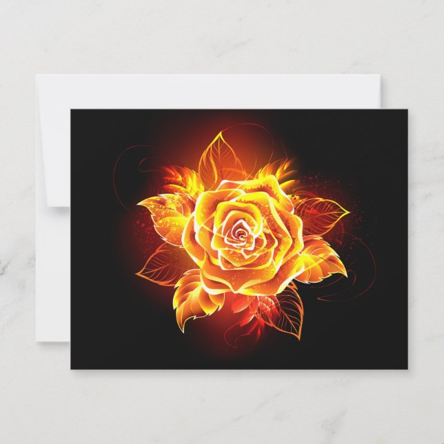 Blooming Fire Rose Card (Front)