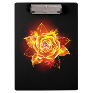 Blooming Fire Rose Clipboard