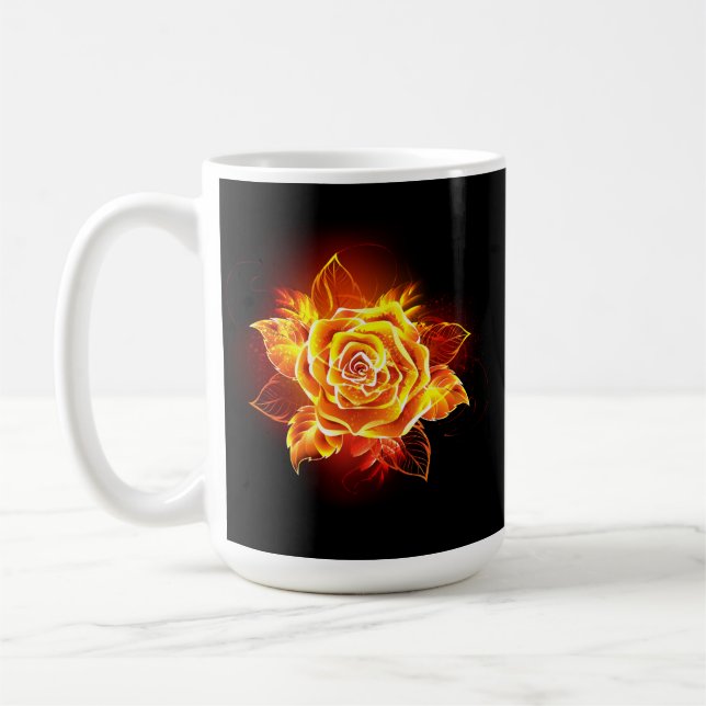 Blooming Fire Rose Coffee Mug (Left)