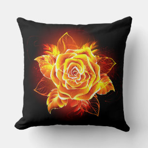Blooming Fire Rose Cushion