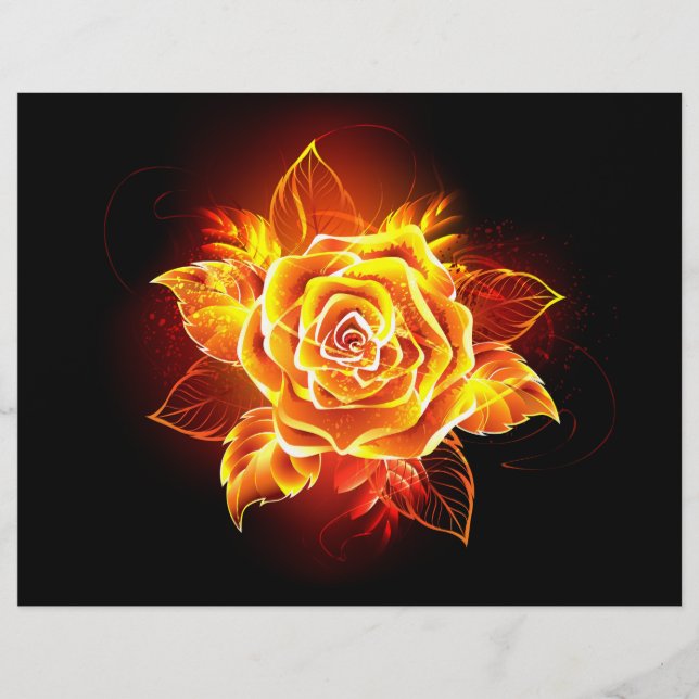 Blooming Fire Rose Custom Letterhead (Front)
