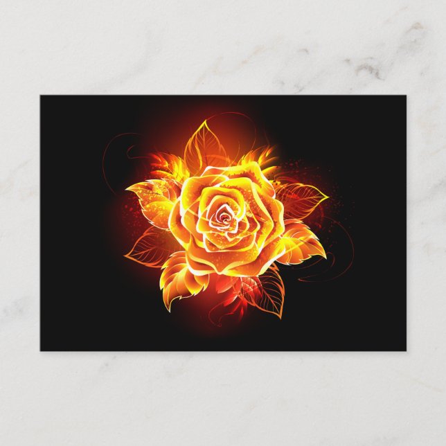 Blooming Fire Rose Enclosure Card (Front)