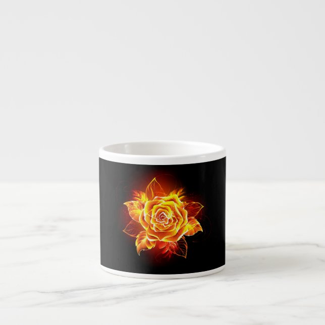 Blooming Fire Rose Espresso Cup (Front)