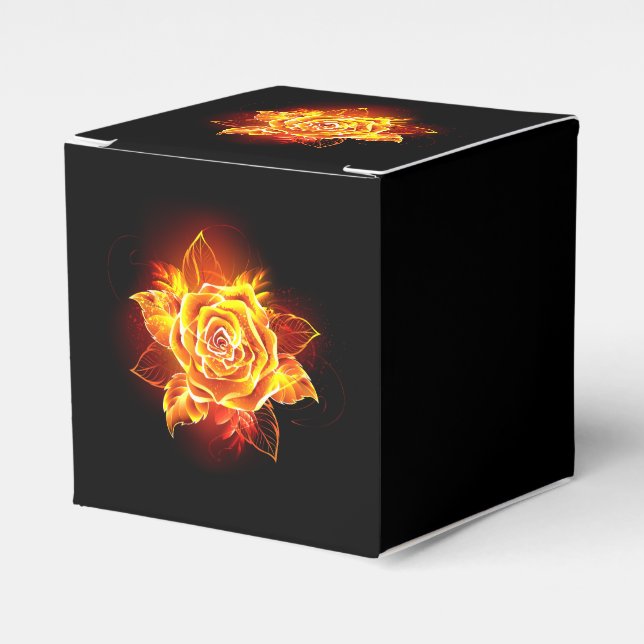 Blooming Fire Rose Favour Box (Front Side)