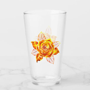 Blooming Fire Rose Glass