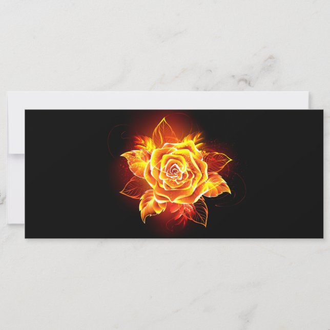 Blooming Fire Rose Holiday Card (Front)
