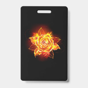 Blooming Fire Rose ID Badge