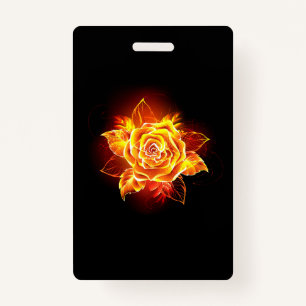 Blooming Fire Rose ID Badge