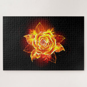 Blooming Fire Rose Jigsaw Puzzle