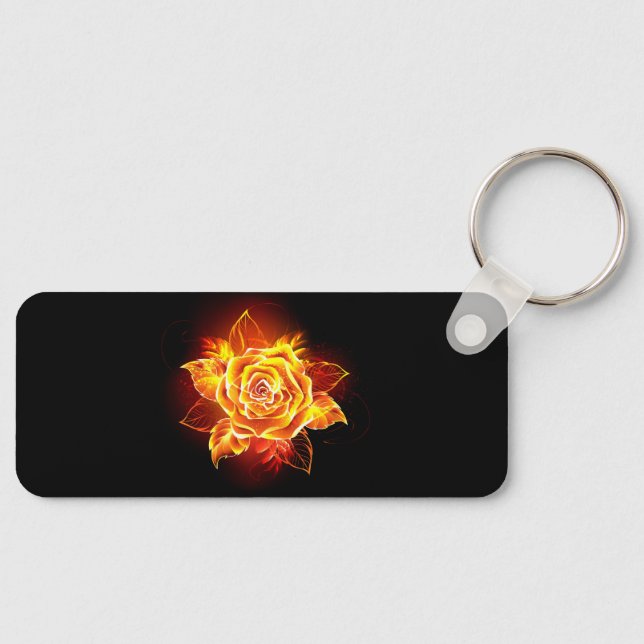 Blooming Fire Rose Key Ring (Front)